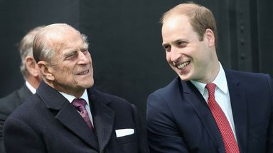 Prince Philip chats to Prince William in 2015